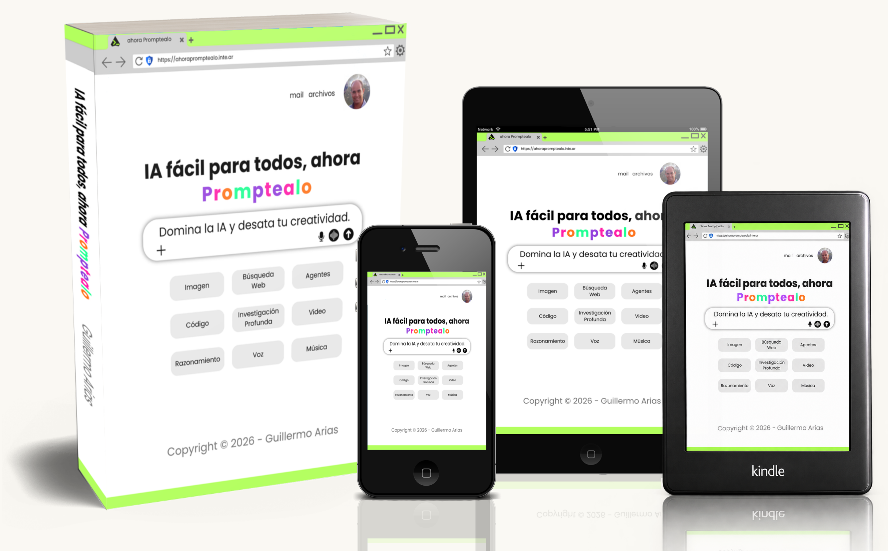 Ahora Promptealo: presentación del libro físico y de la edición digital en tablet y teléfono